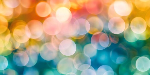 Abstract colorful defocused circular patterns inspired by trees create a vibrant visual experience. The tree inspired abstract colors and shapes evoke a sense of depth and creativity.