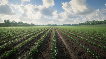 Picturesque Sown Fields 8K Realistic Lighting Highly Detailed