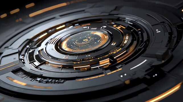 Futuristic digital interface with glowing elements