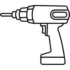  drill silhouette vector illustration line art transparent background