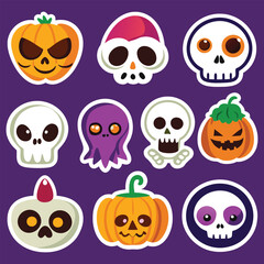 Festive Halloween Icons with Spooky Charm