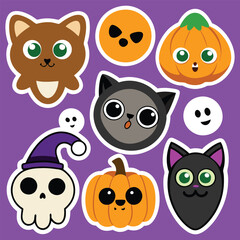 Fototapeta premium Charming Halloween Designs Featuring Playful Cats