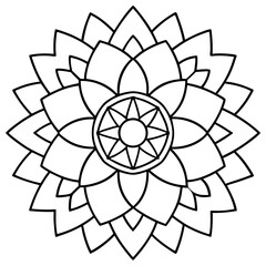 Fototapeta premium floral mandala vector line art print ready png file