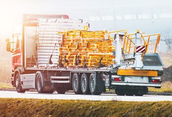 Naklejka premium Industrial Cargo Delivery for Construction Work