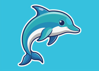 Fototapeta premium An energetic dolphin leaping with joy, embodying fun and spirit.