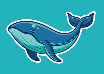 Fototapeta premium A majestic whale gliding through the water, embodying grace.