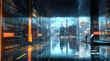 Beautiful visualization of data analytics in a modern business setting