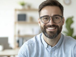Fototapeta premium Recruitment drive highlighting online interviews with candidates on video calls, professional setting and focused expressions