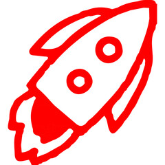 Rocket single vector line icon