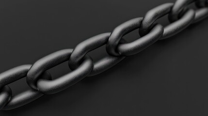 Obraz premium Diagonal chain, a blockchain concept, gray closeup