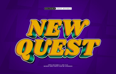 Obraz premium new quest editable text effect with a kids and play text style