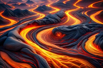 Fiery abstract lava texture with intense heat