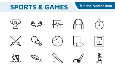 Sports Icon Set. A dynamic collection of vibrant icons representing various sports and activities, perfect for enhancing apps, websites, and marketing materials.