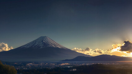 An ethereal image of Mount Fuji