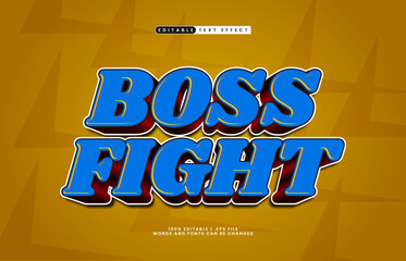 boss fight editable text effect with a kids and play text style