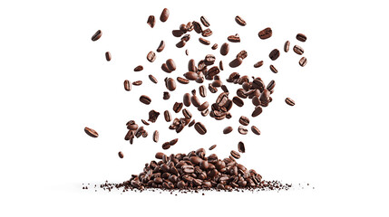 Premium espresso grind bold coffee beans in motion capturing the art of brewing minimalist setting abstract perspective