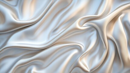 Fototapeta premium Elegant, flowing fabric with a smooth texture and subtle sheen, showcasing soft folds and graceful drapery.