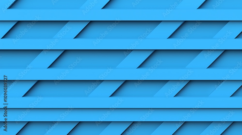 Poster abstract background featuring layered diagonal stripes in vibrant blue tones, creating a modern and 