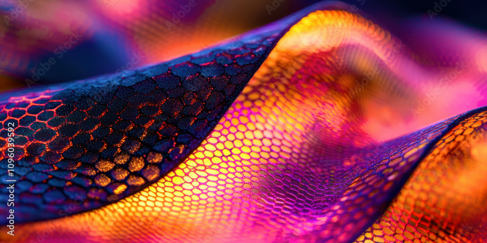 Poster a colorful, abstract design with a snake pattern
