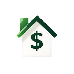 Obraz premium Modern Home Icon with Dollar Sign for Real Estate