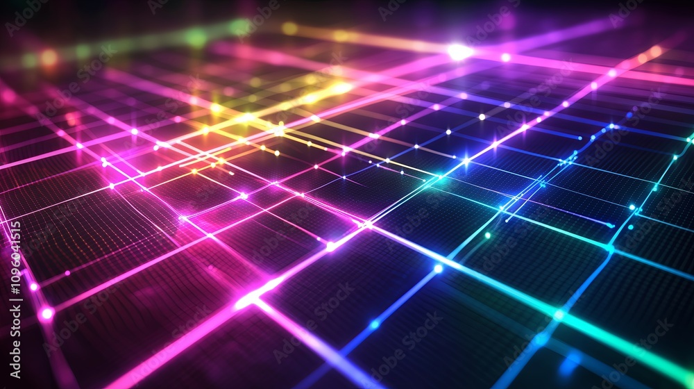 Poster close-up of a glowing holographic interface with digital grids.