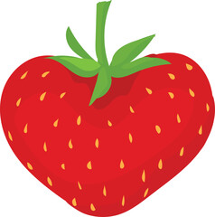 Cartoon strawberry on white background. Vector illustration.
