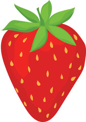 Obraz premium Cartoon strawberry on white background. Vector illustration.