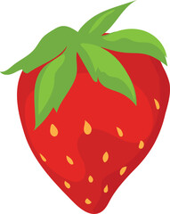 Cartoon strawberry on white background. Vector illustration.