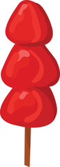 Sugar coated strawberries on white background. Vector illustration.