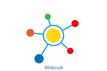 Molecule icon. Vector icon illustrating molecular bonds.