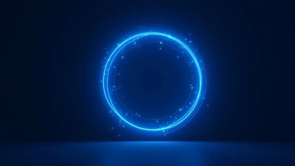 blue geometric circle on dark background