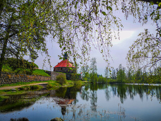 Obraz premium Fort Korela near lake, Russia