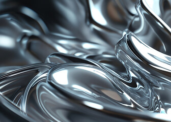 Silver abstract background. AI generated.