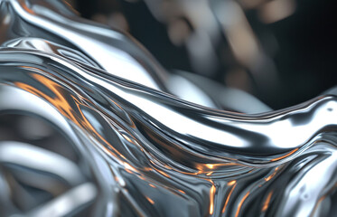 Silver abstract background. AI generated.