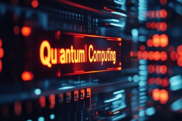 Quantum Computing Server Display - Futuristic Technology