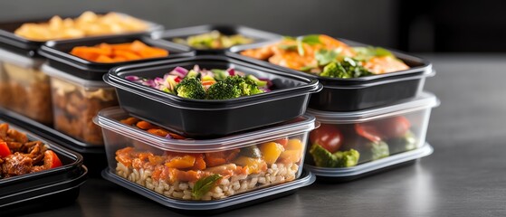 A stack of meal prep containers labeled for the week with balanced meals