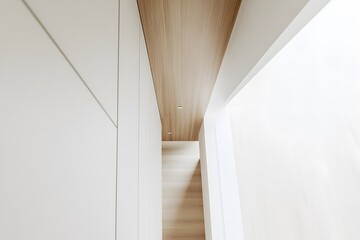 Obraz premium A modern interior view showcasing a minimalist staircase and clean lines.