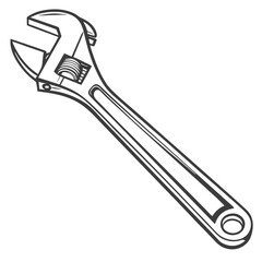 Adjustable Wrench with Metallic Finish