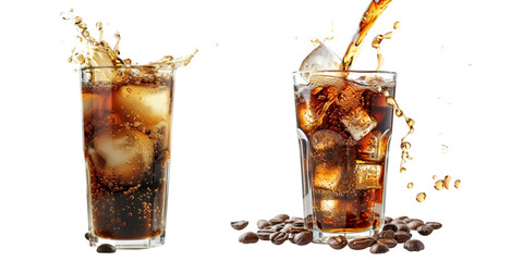 cola drink with ice
