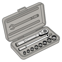  Complete Socket Wrench Set in Organized Box