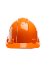 Safety orange hard hat isolated on transparent background.