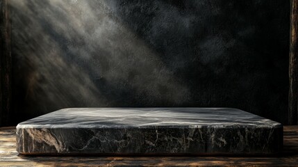 Product Display Podium with Green Leafy Natural Background