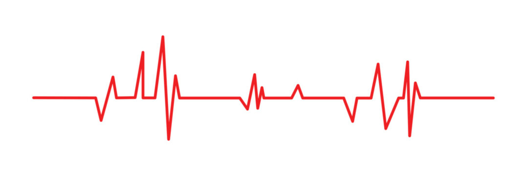 Red heartbeat line icon. vector illustration. pulse line vector template on white.