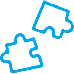Puzzle single vector line icon