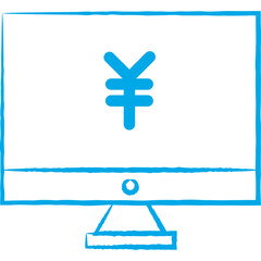 Monitor single vector line icon