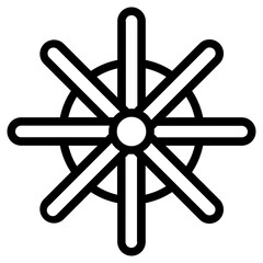 Chakra Dharma Religion Line Icon