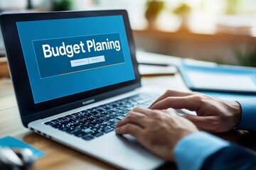 Budget Planning on Laptop - Business Finance Strategy