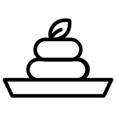 Hot Spa Stone Line Icon