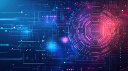 Fototapeta premium Digital graphic abstract background for technological processes, neural networks, digital data storage, particle flow, fundamentals of artificial intelligence Technology Network Background, banner