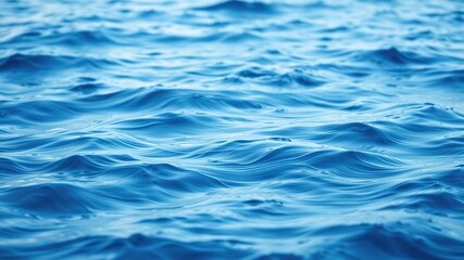 Fototapeta premium Soothing abstract blue sea wavy pattern with gentle undulations and soft focus, calming oceanic atmosphere, peaceful water, relaxing colors